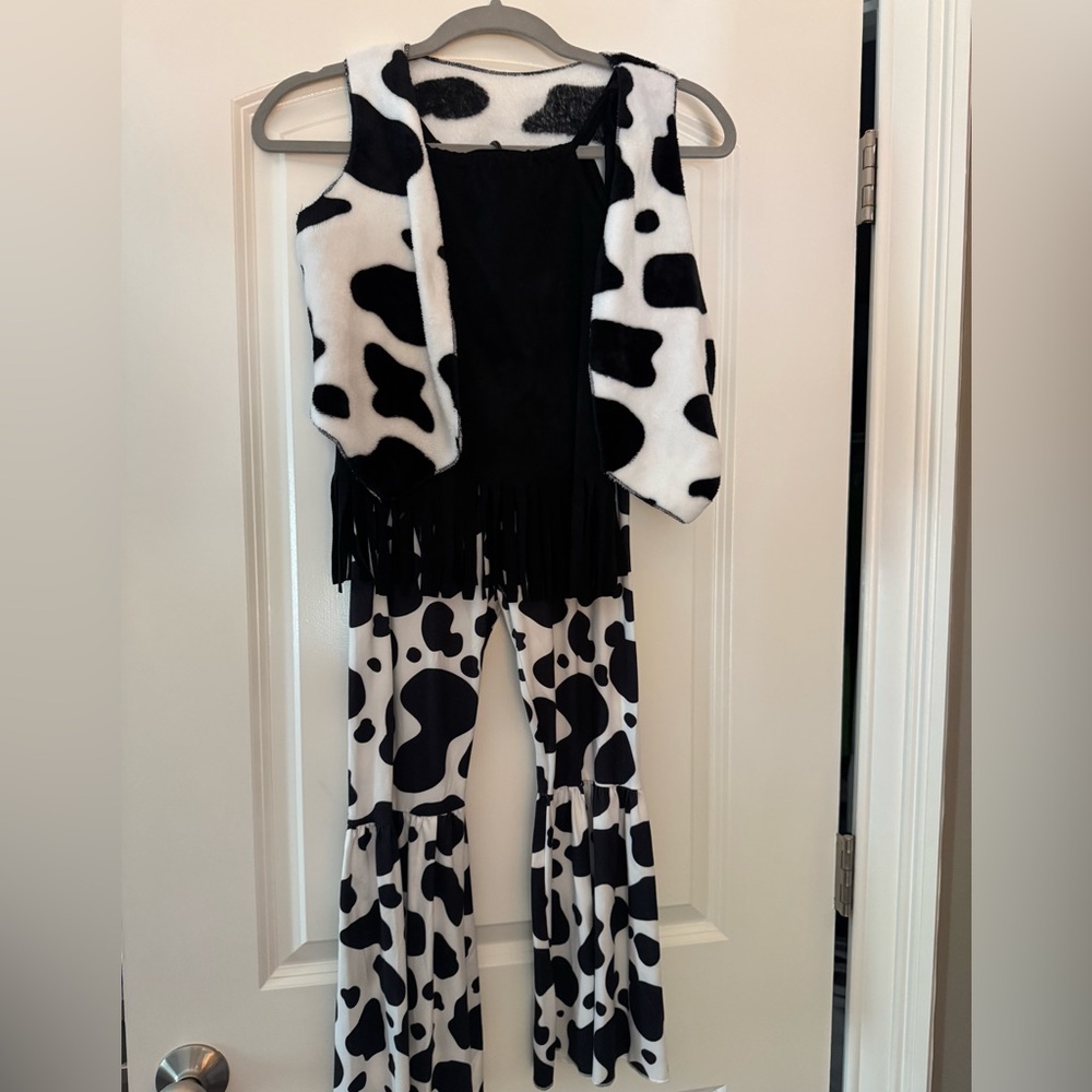 Kids Cow Print Costume with Vest and Pants